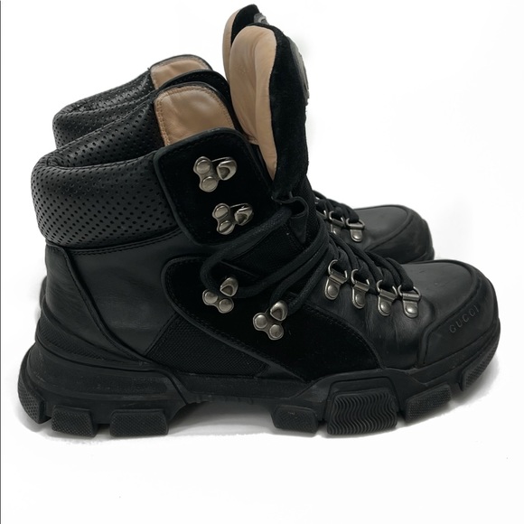 Gucci Flashtrek Leather Combat Boots - Picture 2 of 3